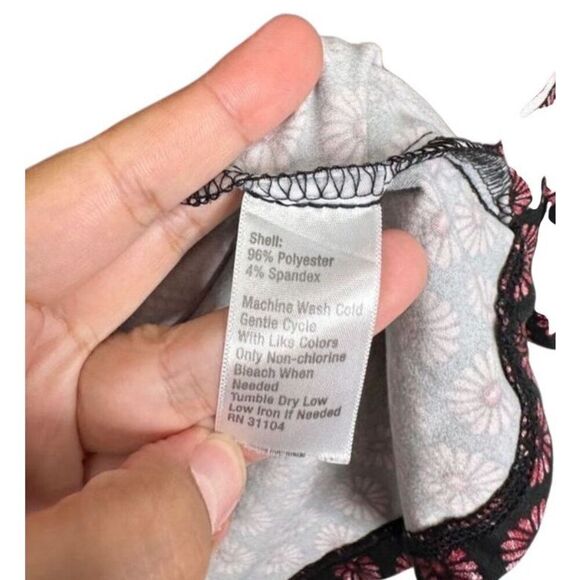 Kim Rogers Tunic Size Small Round Neck Womens Red Black Floral Pattern - Picture 8 of 8